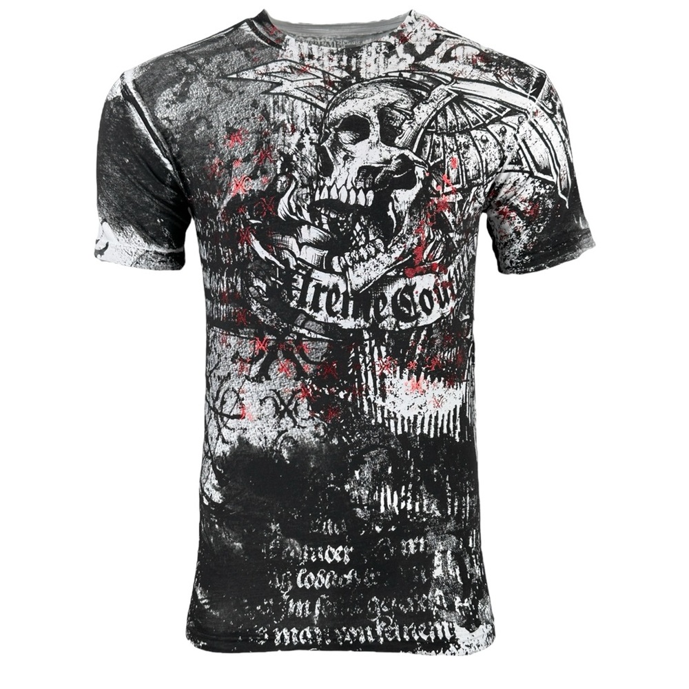 Xtreme Couture By Affliction Men's T-shirt Combatant Skull Biker S-5XL